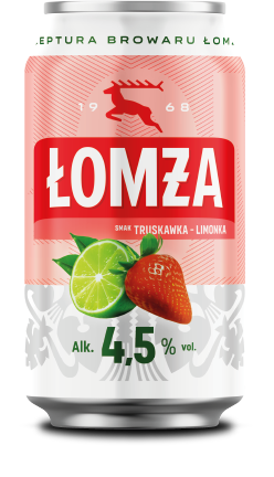 Piwo Łomża truskawka limonka 330ml 4,5% puszka widok główny