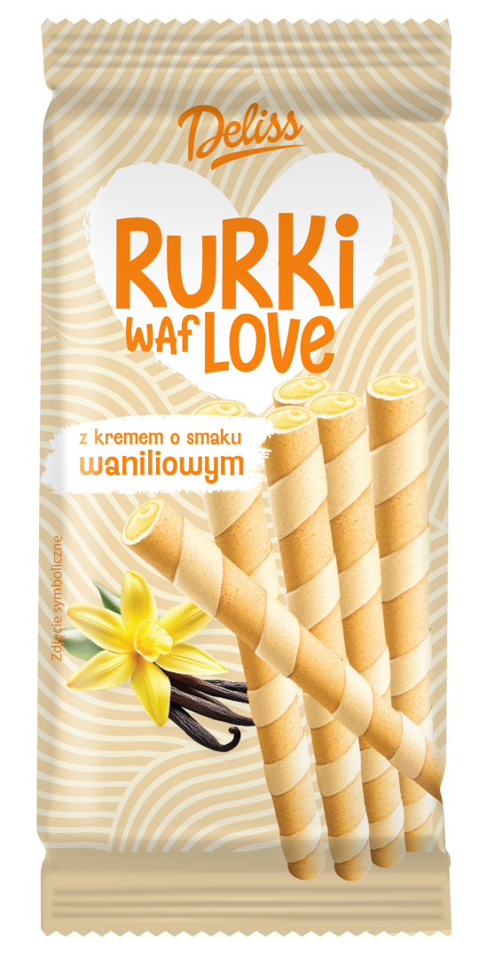 Rurki waflowe z kremem o sm waniliowym Deliss 280g widok główny 