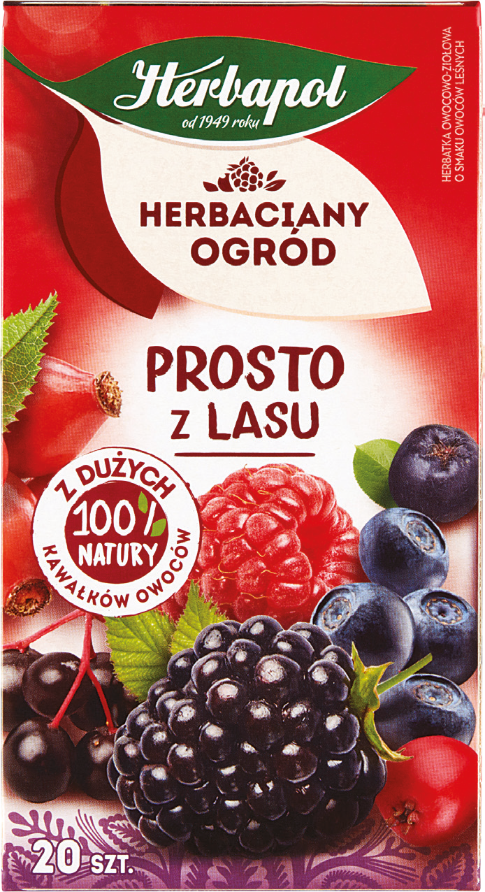 Herbatka owoc pros z lasu Herbaciany Ogród 20x2,5g widok główny