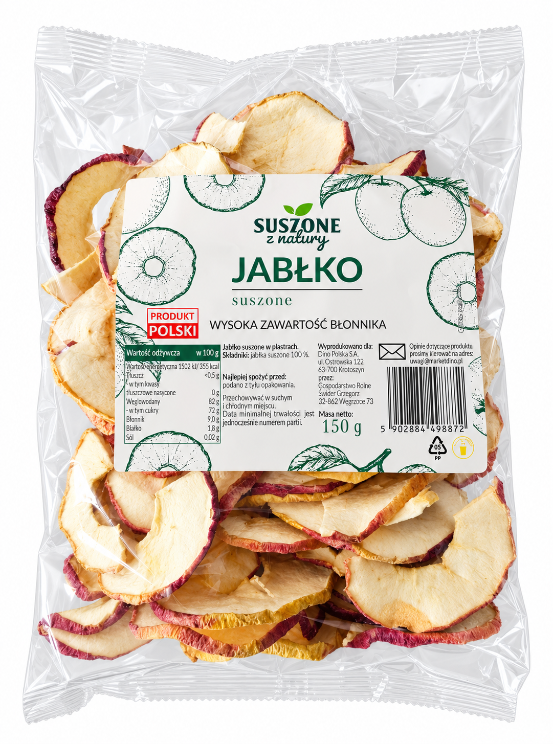 Zdjęcie produktu - Jabłko suszone Suszone z natury 150g