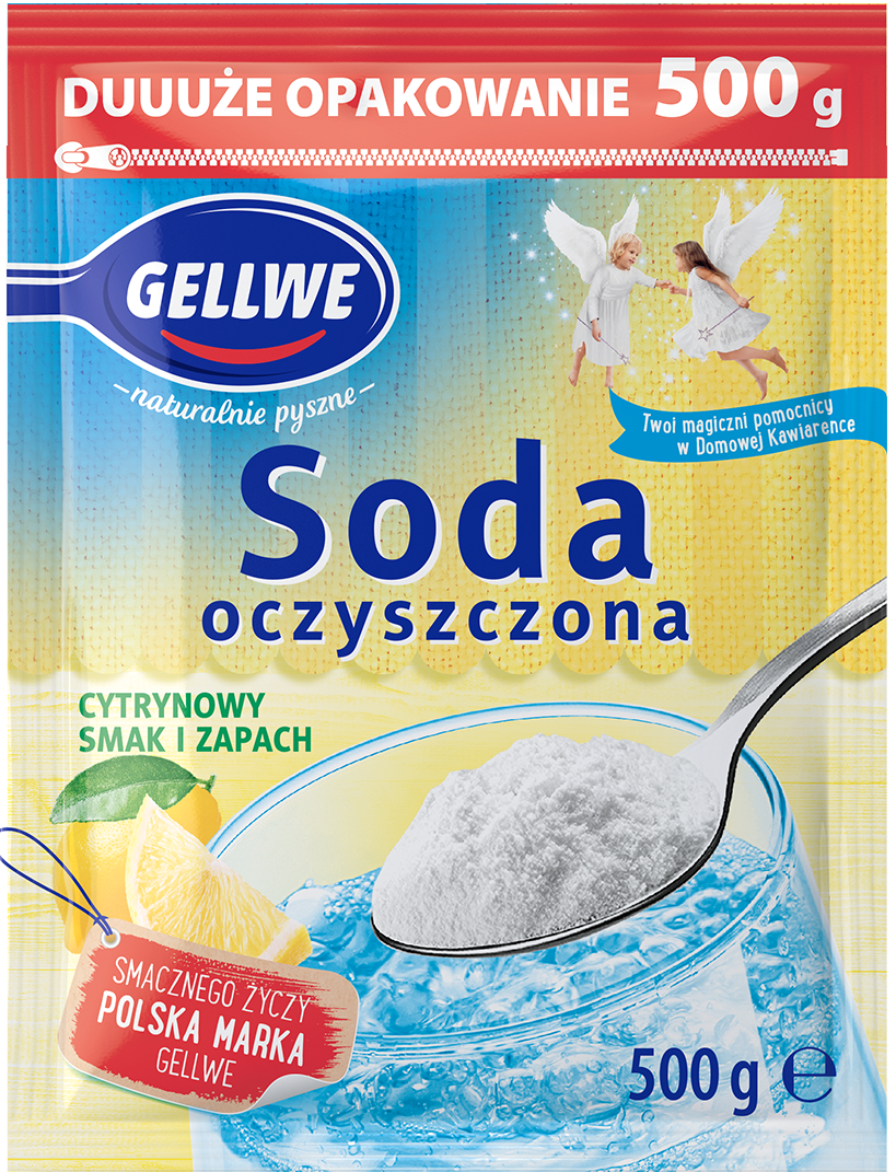 Soda oczyszczona cytrynowa Gellwe 500g widok 1
