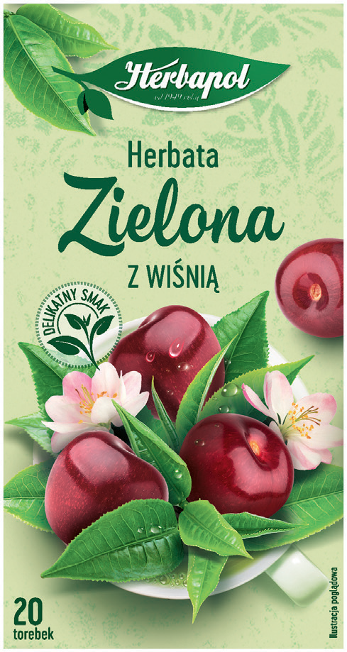 Herbata zielona kwitnąca wiśnia Herbapol 20x1,7g