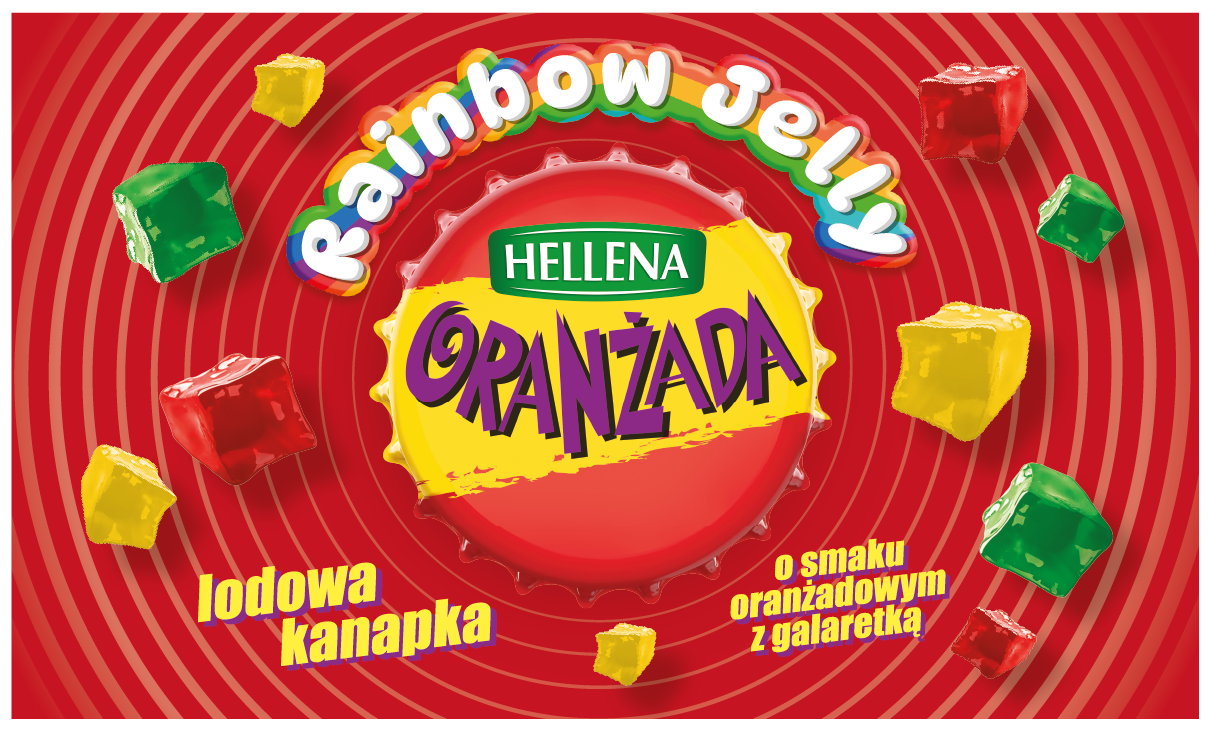 Lody kanapka oranżada Rainbow Jelly Hellena 180ml widok główny