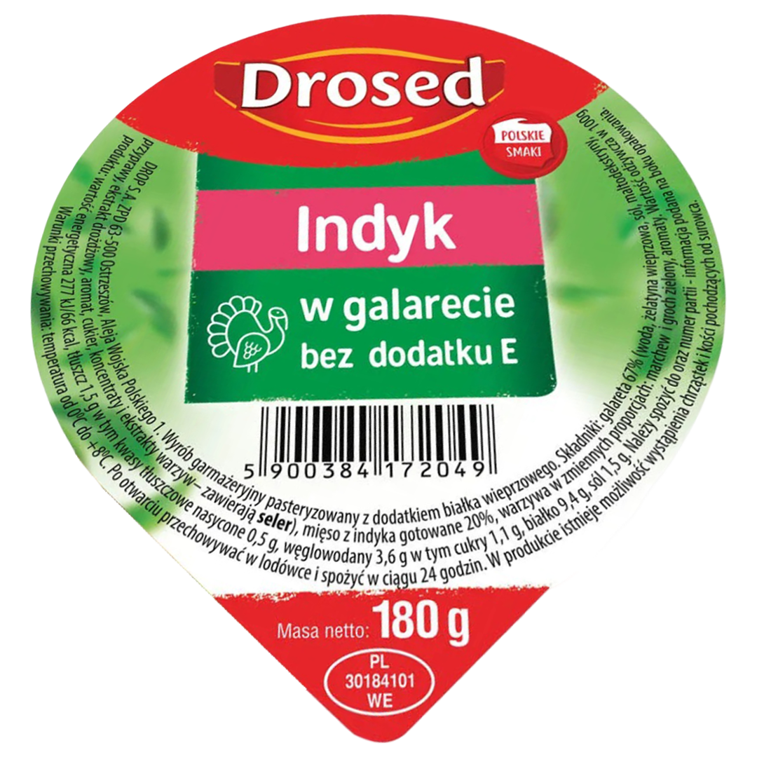 Indyk w galarecie Drosed 180g widok główny