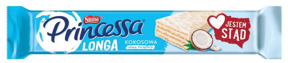 Wafel Princessa kokosowa longa 40g widok główny
