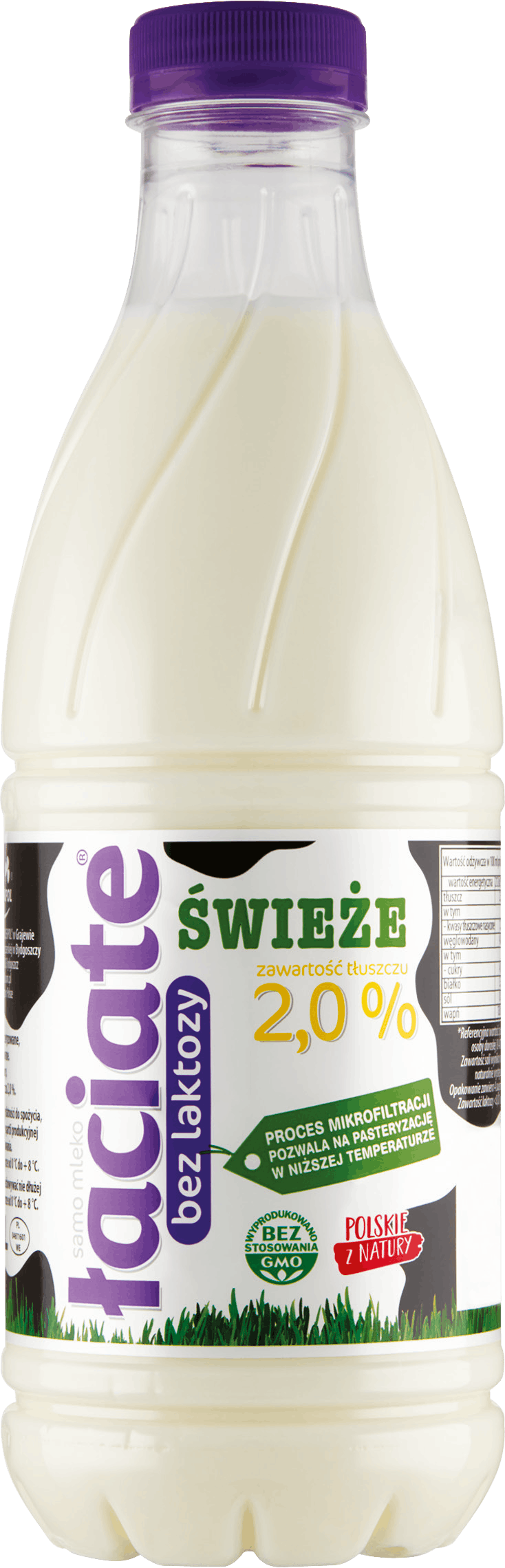 Mleko spożywcze świeże 2% bez laktozy Mlekpol 1l widok 1