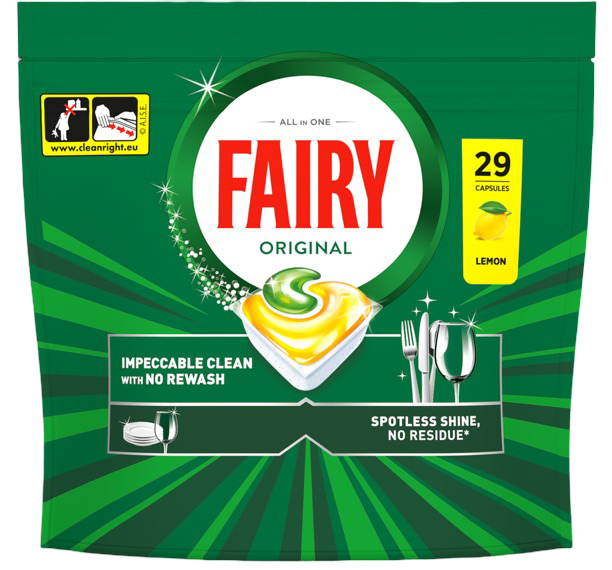 Kapsułki do zmywarki Fairy origi. all in one 29szt widok główny
