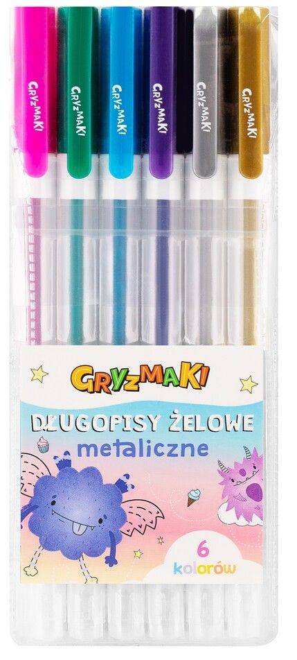 Długopisy żelowe Gryzmaki 6kol mix SZ25 widok 1