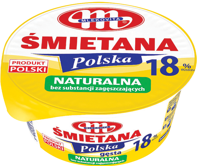 Śmietana 18% Polska Mlekovita 200g widok główny 