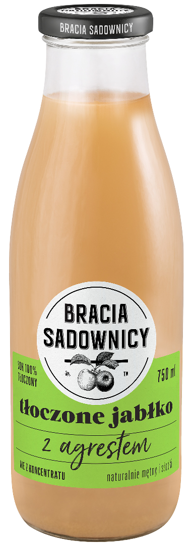 Sok tłoczony jabłko agrest Bracia Sadownicy 0,75l widok 1