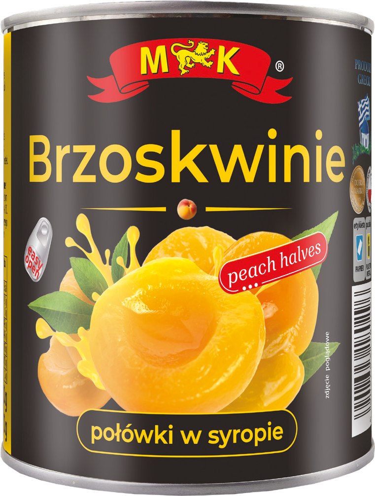 Brzoskwinie połówki w syropie MK 820/470g widok 1