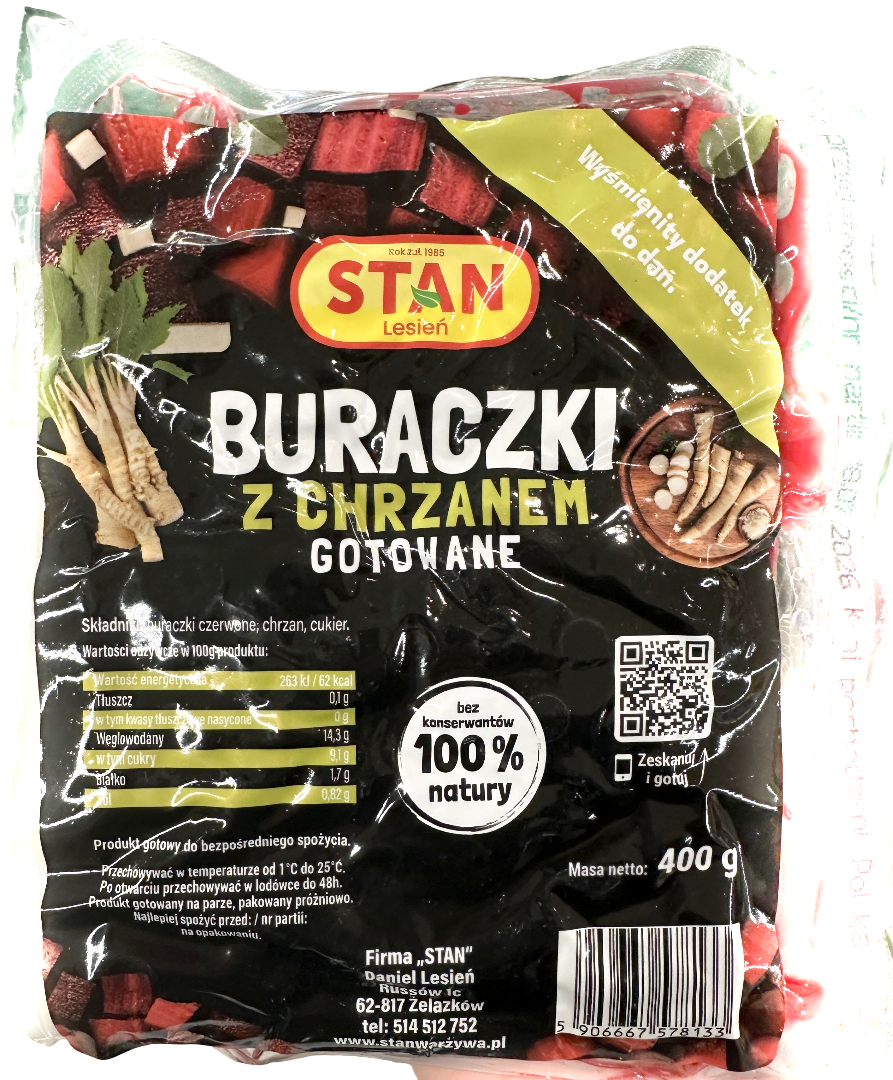 Buraczki gotowane kostka z chrzanem widok 1