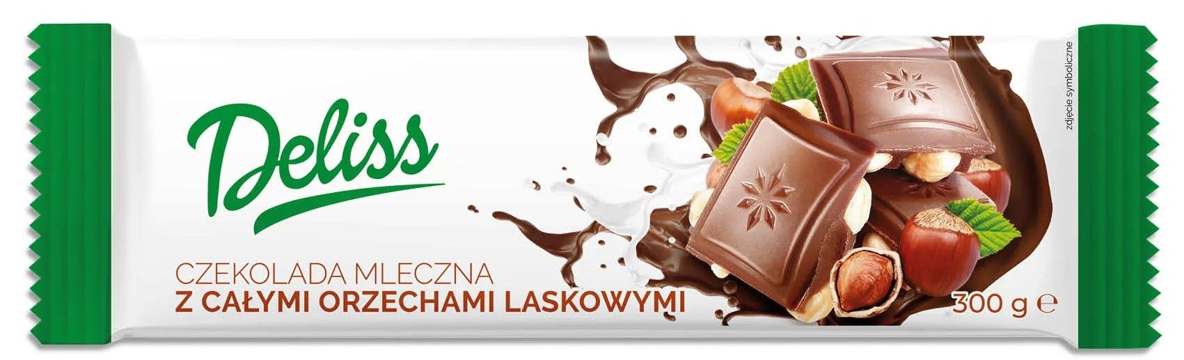Czekolada mleczna z całymi orzechami Deliss 300g widok 1