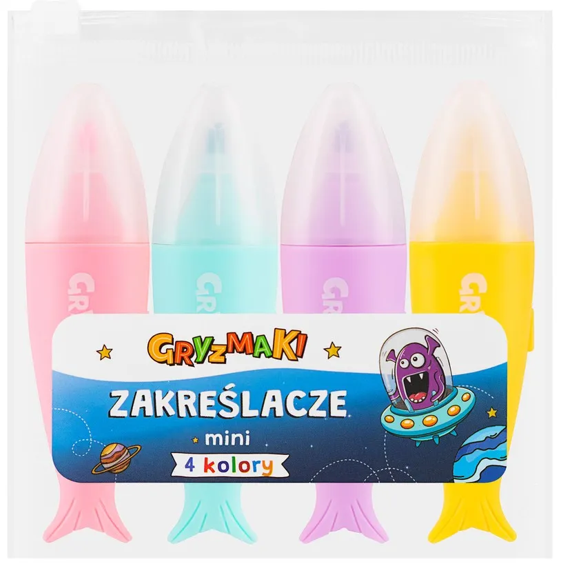 Zestaw zakreślaczy Mini Gryzmaki 4szt Sz25 widok 1
