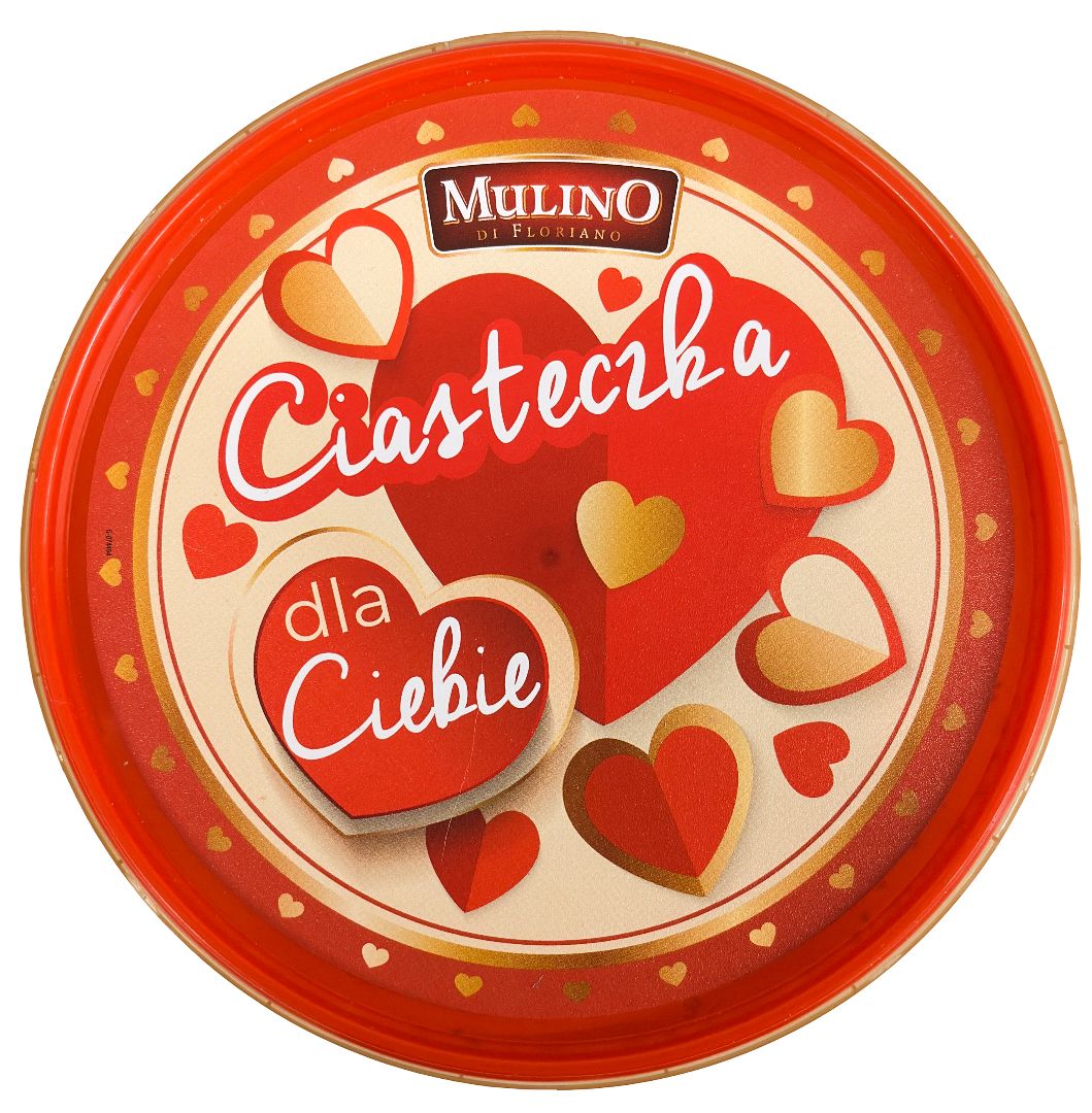Ciastka kruche w kształcie serc Mulino 420g widok główny 