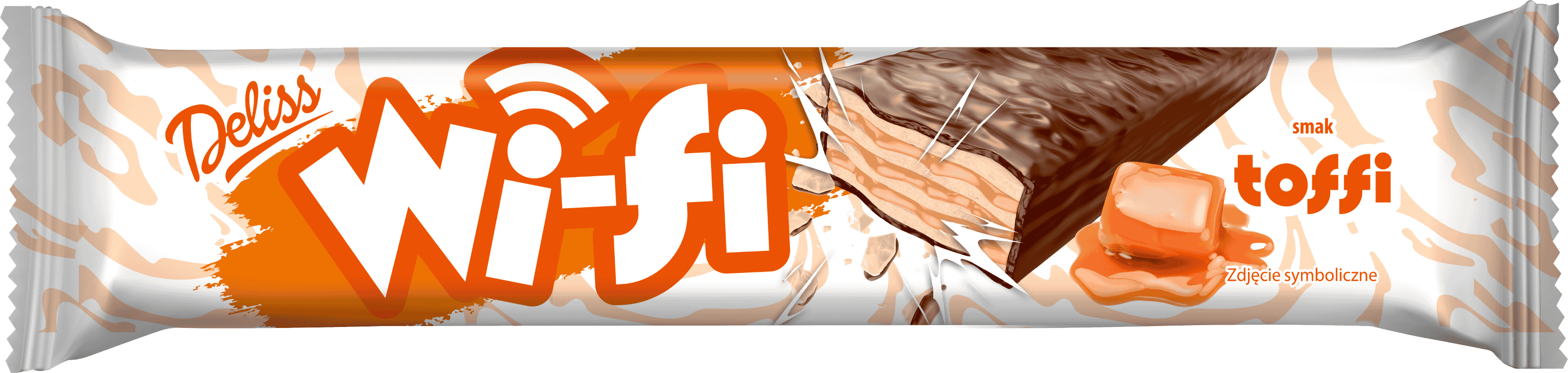 Wafelek toffi w czekoladzie mlecz. Wifi Deliss 40g widok 1