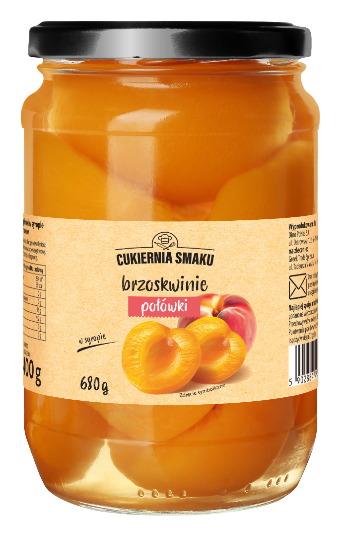 Brzoskwinie w syropie Cukiernia Smaku 680/400g widok 1