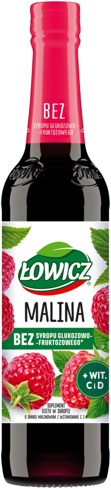 Syrop malinowy Łowicz 400ml widok główny