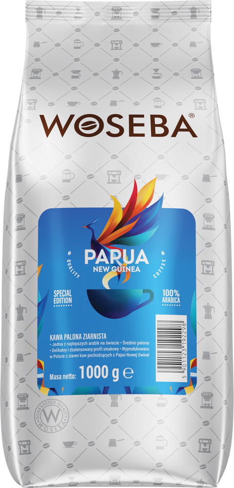 Kawa ziarnista Papua New Guinea Woseba 1kg widok główny