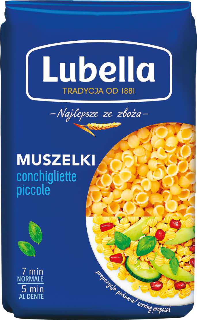 Makaron muszelki morskie Lubella 400g widok główny