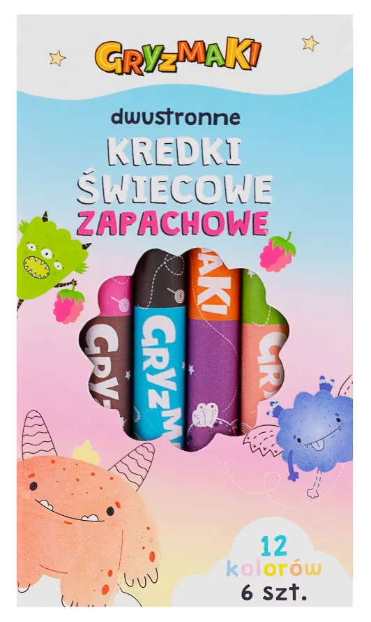 Kredki świecowe zapachowe Gryzmaki 6szt 12kol Sz25 widok 1