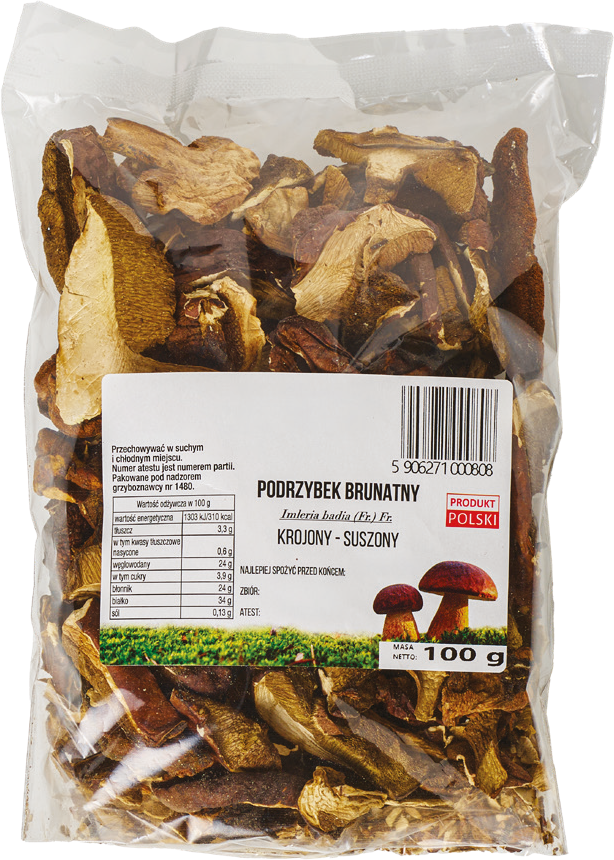 Podgrzybek brunatny suszony krojony 100g szt widok główny 