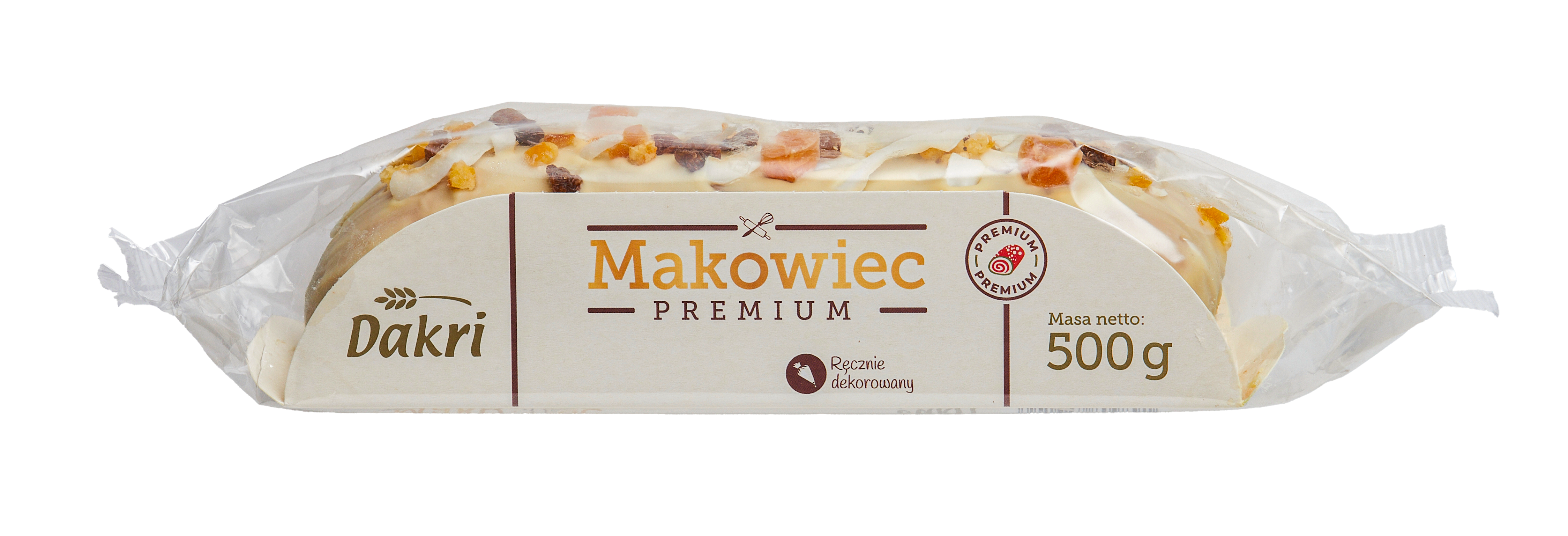 Makowiec premium z bakaliami Dakri 500g widok główny 