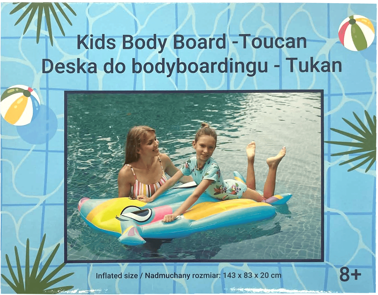 Materac nadmuchiwany tukan/jednor/rekin uchwyt D26 widok główny 2