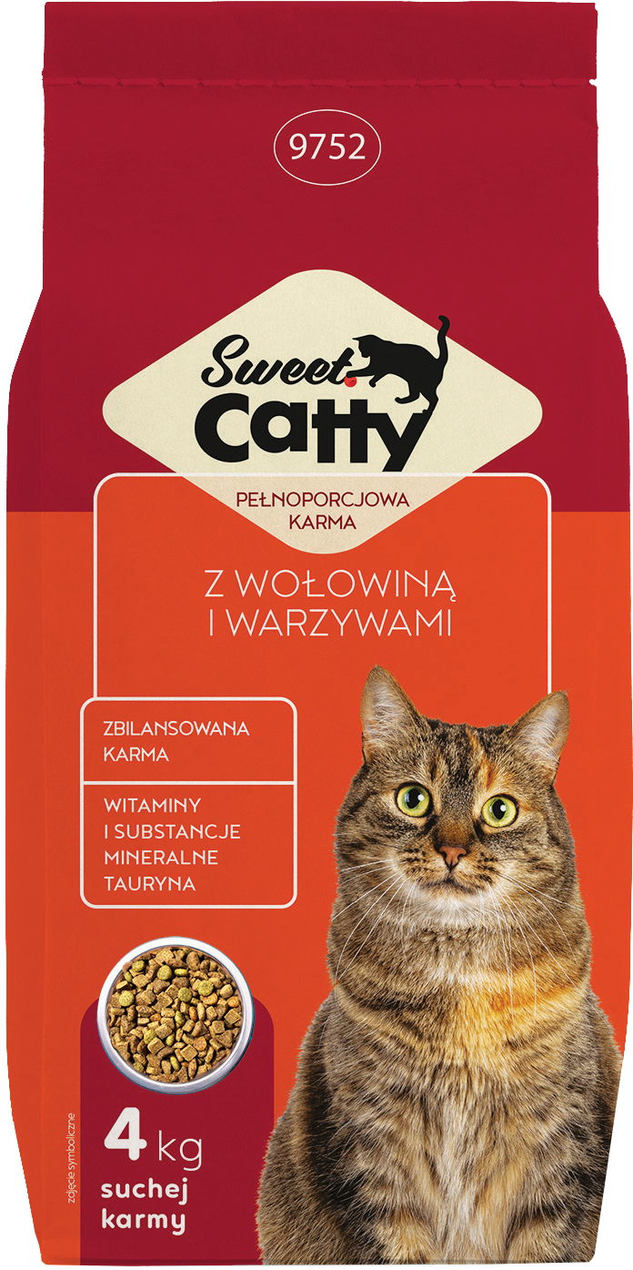 Karma dla kota sucha wołow i warzy Sweet Catty 4kg widok główny