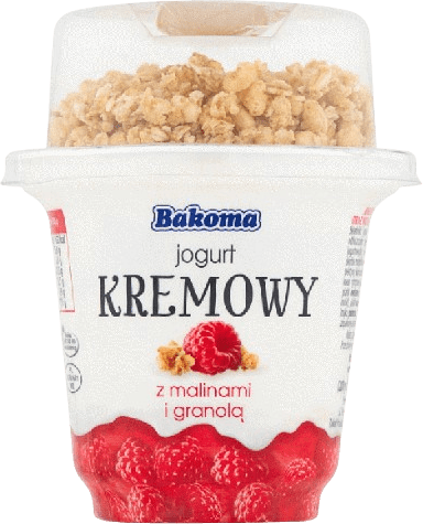 Jogurt kremowy z granolą Bakoma 230g mix widok główny 