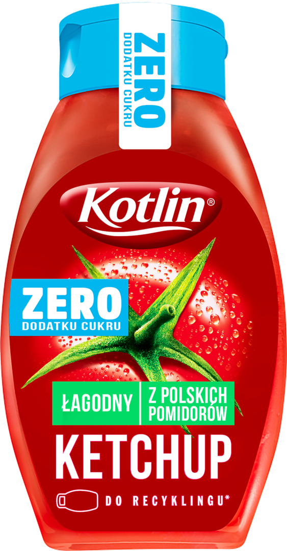 Ketchup łagodny zero dodatku cukru Kotlin 420g widok 1
