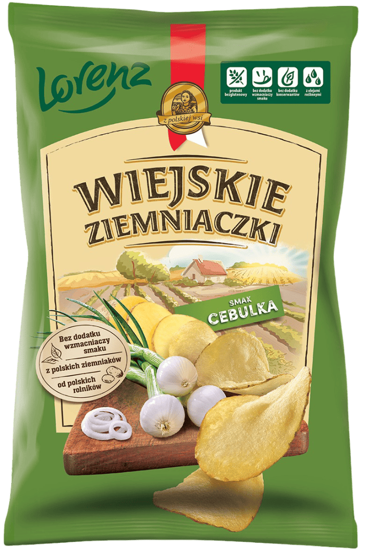 Chipsy cebulka Wiejskie Ziemniaczki 130g widok 1