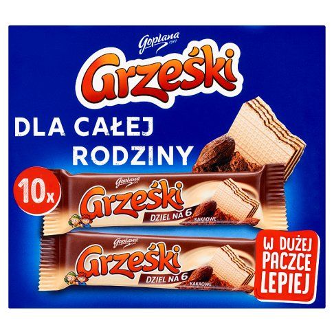 Wafle Grześki kakaowe 10x26g widok główny 