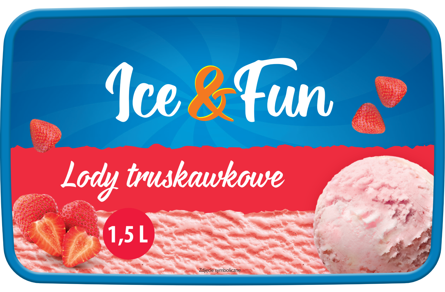 Lody truskawkowe Ice&Fun 1,5l widok 1