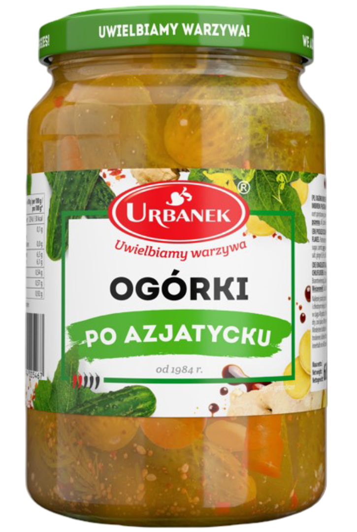 Ogórki po azjatycku Urbanek 680/350g widok 1