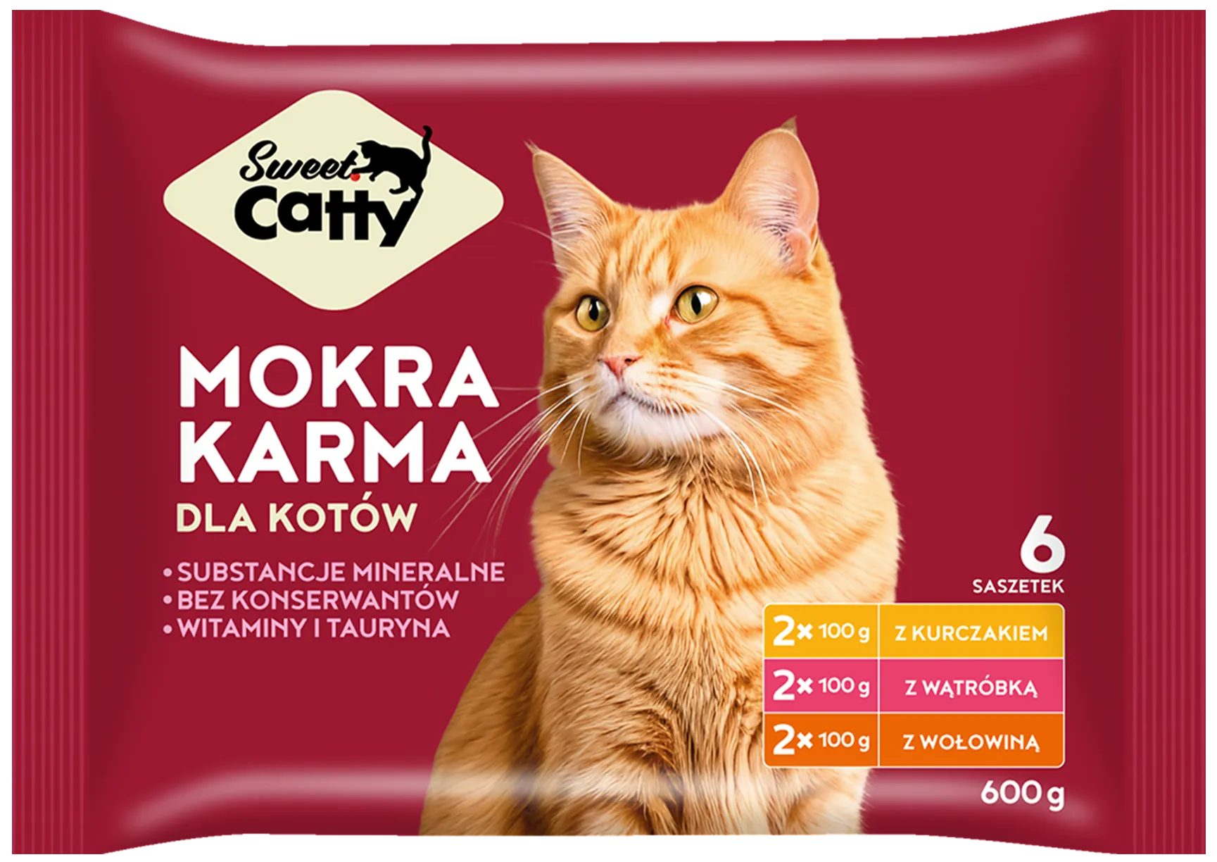 Karma dla kota mokra kur/wąt/wo Sweet Catty 6x100g widok 1