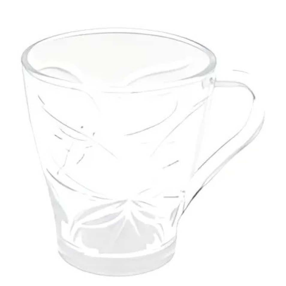 Kubek szklany z uchem 250ml widok 1