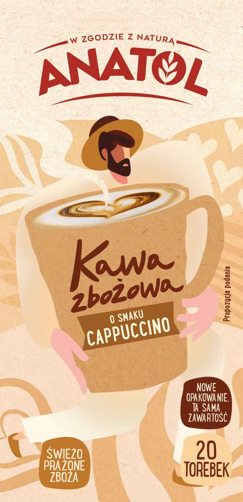 Kawa zbożowa cappuccino Anatol 20x4,2g widok 1