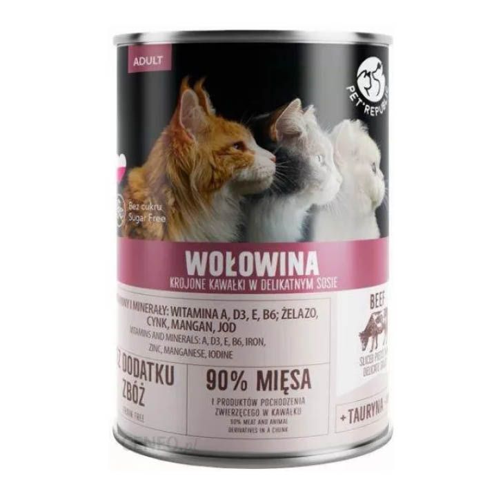 Karma dla kota mokra z wołowiną Pet Republic 400g widok 1
