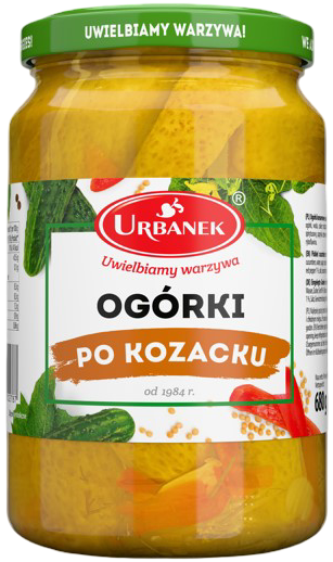 Ogórki po kozacku Urbanek 680/350g widok główny