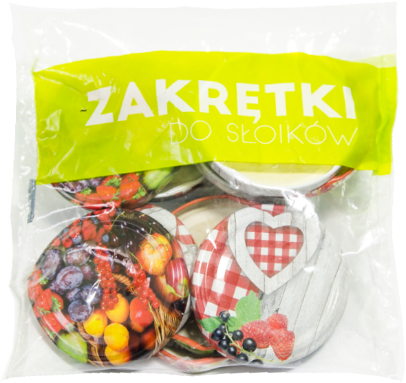 Zakrętki do słoików fi 66 kolorowe 10szt widok 1