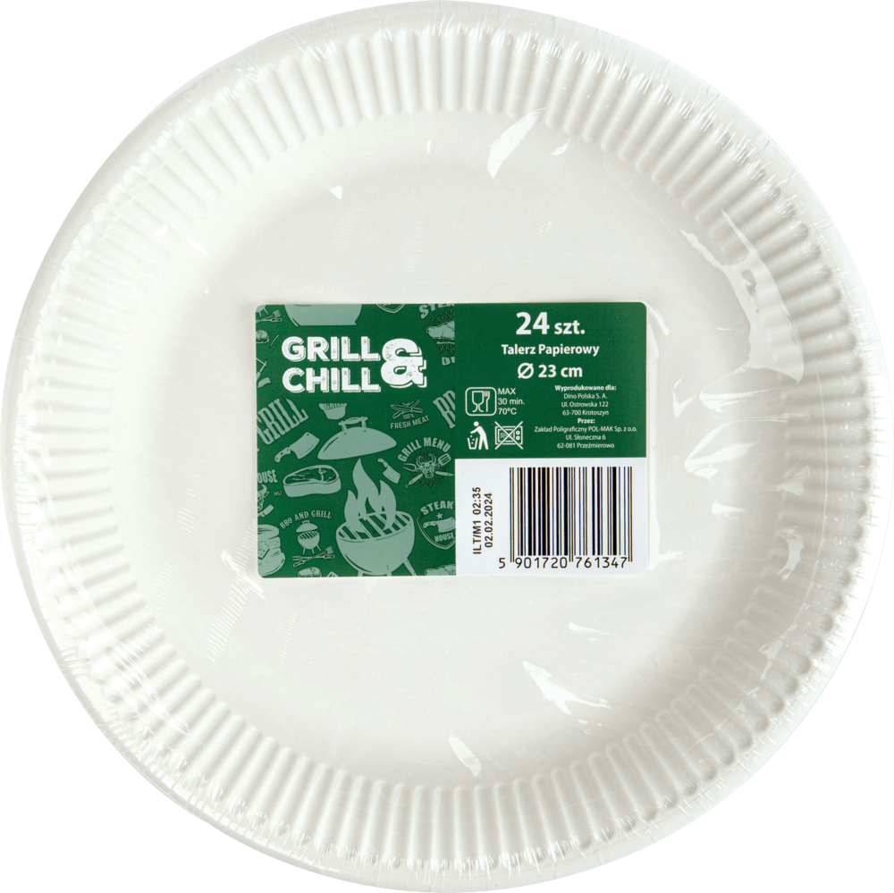 Talerze papierowe Grill&Chill 23cm 24szt widok 1