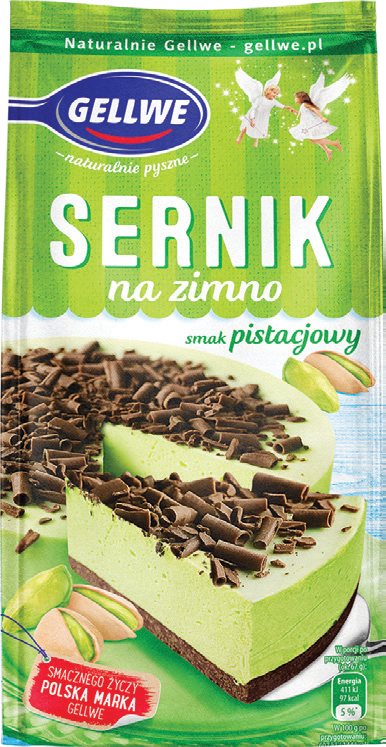 Sernik na zimno pistacjowy Gellwe 193g widok główny