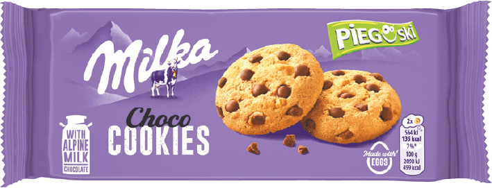 Ciastka z czekoladą Pieguski Milka 135g widok 2