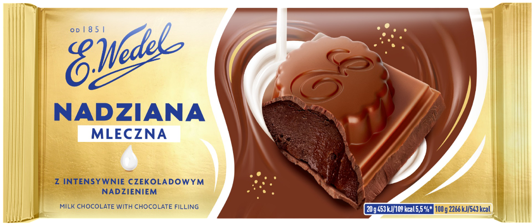 Czekolada mleczna nadziana Wedel 100g widok 1