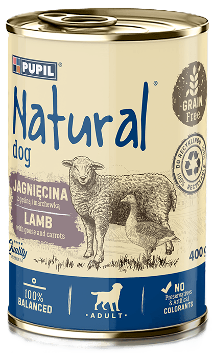 Karma dla psa mokra jagnięcina Pupil Natural 400g widok 1