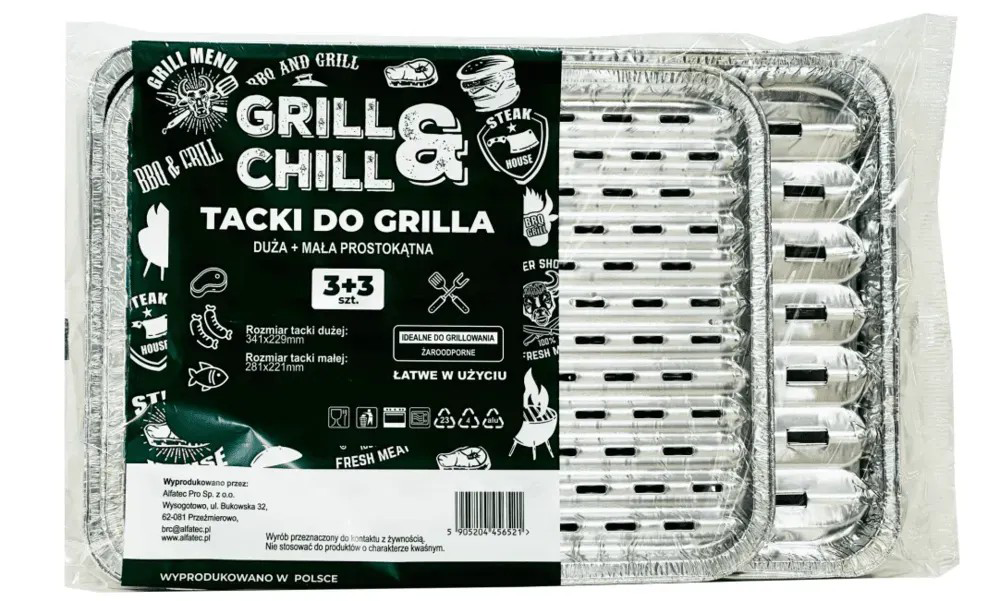 Zestaw tacek alum. Grill&Chill mała 3szt+duża 3szt widok 1