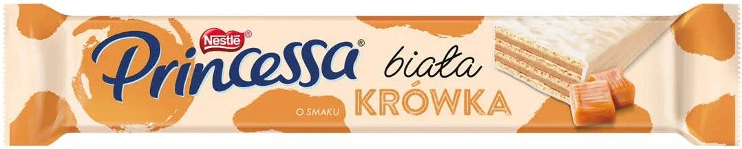 Wafel Princessa biała o smaku krówka 40g widok główny