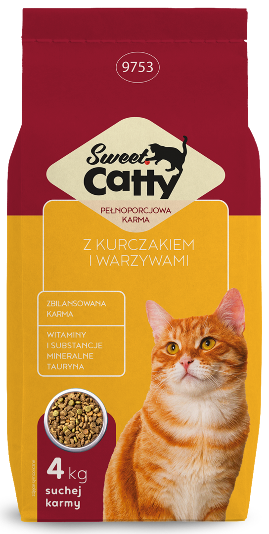 Karma dla kota sucha kurcz i warzy Sweet Catty 4kg widok główny