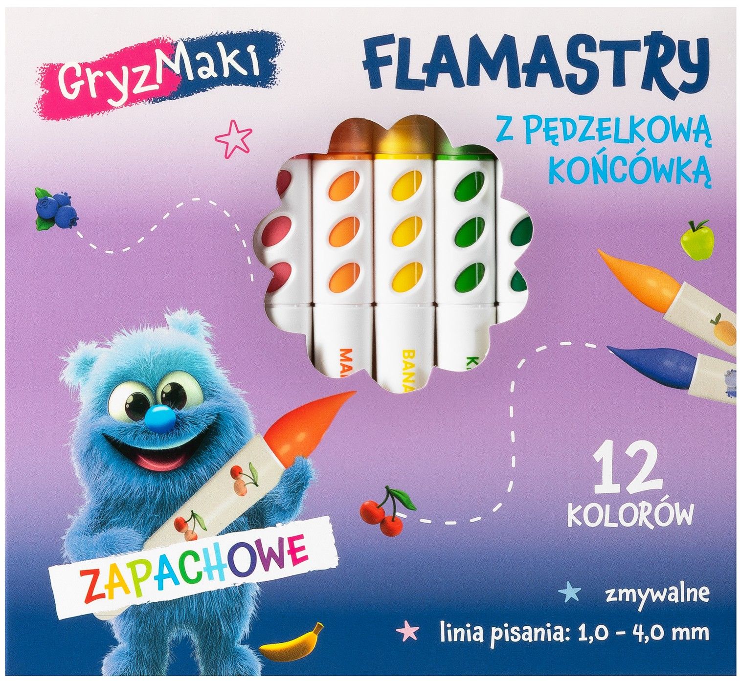 Flamastry pędzel zapa/past Gryzmaki 12kol mix SZ26 widok 2